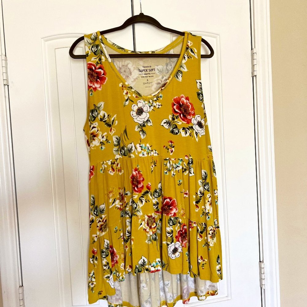 Sleeveless Floral Babydoll Top